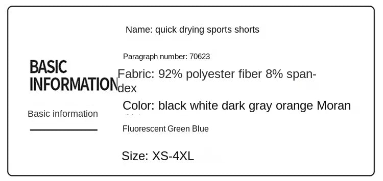 Fake two pieces of summer sports shorts, men's and women's quick drying three point running training itness lining American b