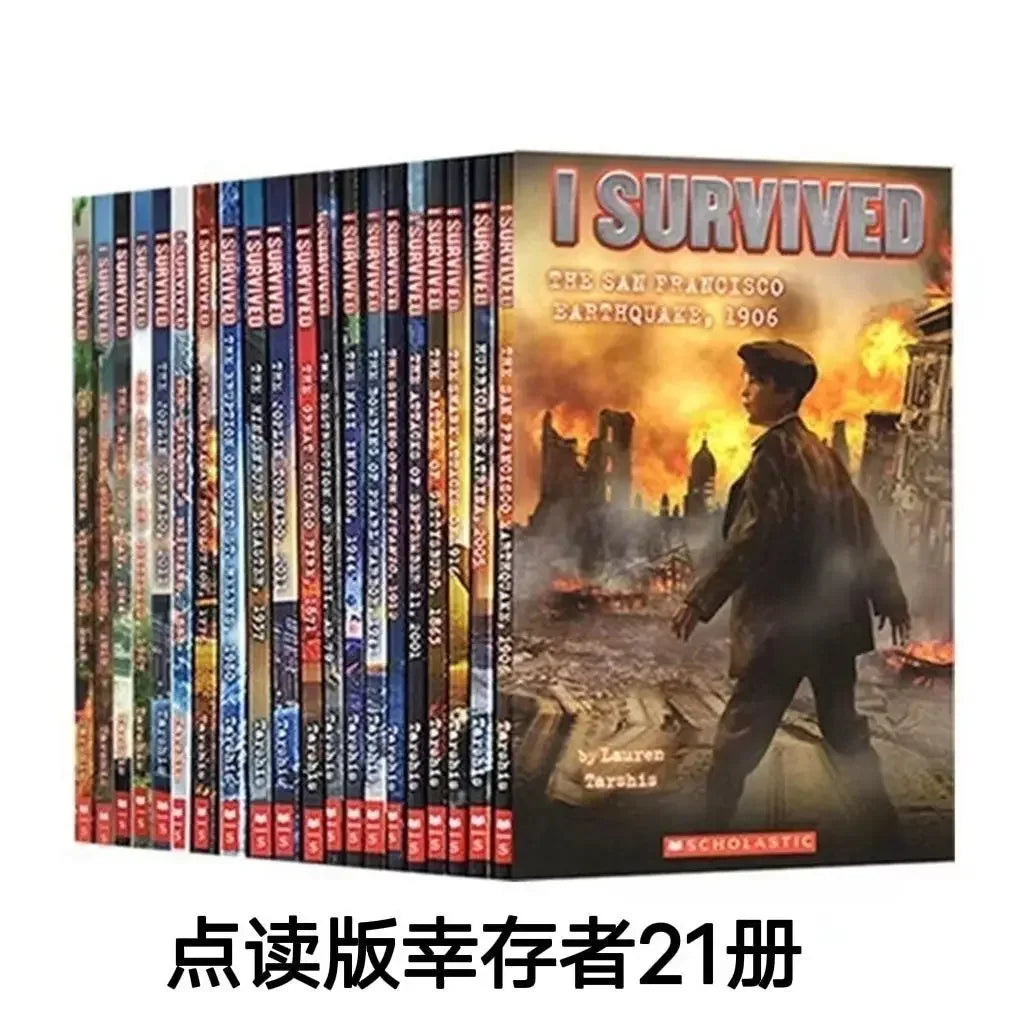 22 Books/Set I Survived English Reading Books Disaster History Survival Novel Escape Guide Children's Science Chapters Books