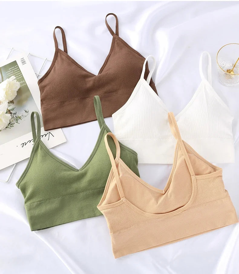 Seamless Women Push Up Bra Beautiful Back Bras Fitness Tops Brassiere Bralette Female Tube Top Underwear Bralet With Chest Pad