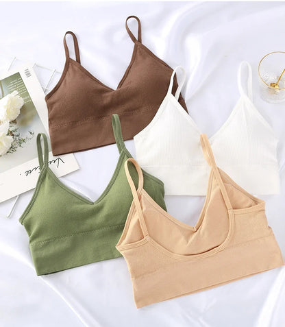 Seamless Women Push Up Bra Beautiful Back Bras Fitness Tops Brassiere Bralette Female Tube Top Underwear Bralet With Chest Pad