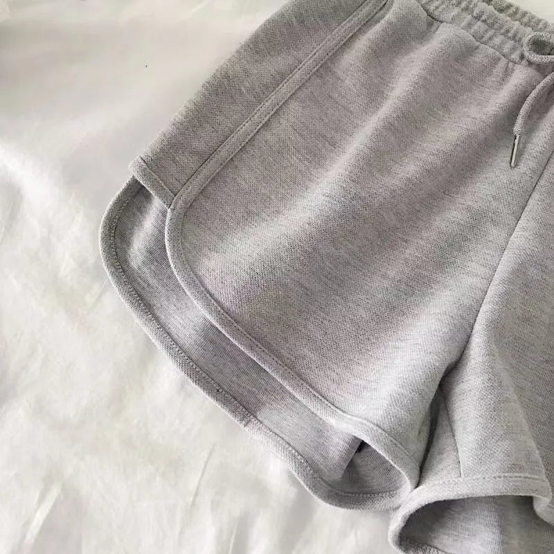 Women Casual Drawstring Sports Shorts Summer Thin High Waist Yoga A-line Shorts Loose Women Running Straight Trousers