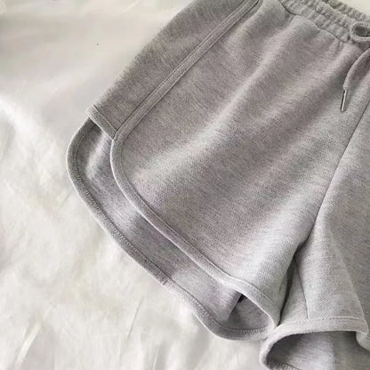 Women Casual Drawstring Sports Shorts Summer Thin High Waist Yoga A-line Shorts Loose Women Running Straight Trousers