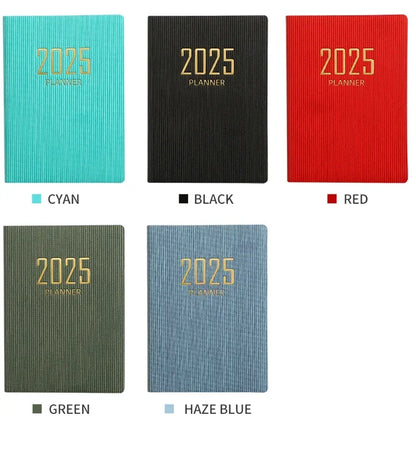 365-Day 2025 Portable A7 Pocket Planner Pu Cover Daily Weekly Schedule Notebook Calendar Journal School Office Supplies Agenda