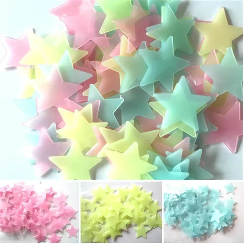 Glow in The Dark Stars Stickers - Self Adhesive Wall Decals for Kids Room Decor, DIY Night Sky Ceiling, Luminous Party Supplies