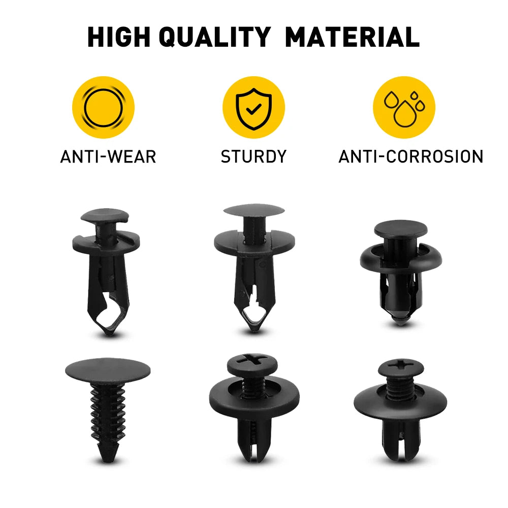 190 PCS Car Fastener Clip Kit Bumper Fender Rivet Clips Auto Body Push Retainer Pin Rivet Bumper Door Trim Panel Retainer Repair