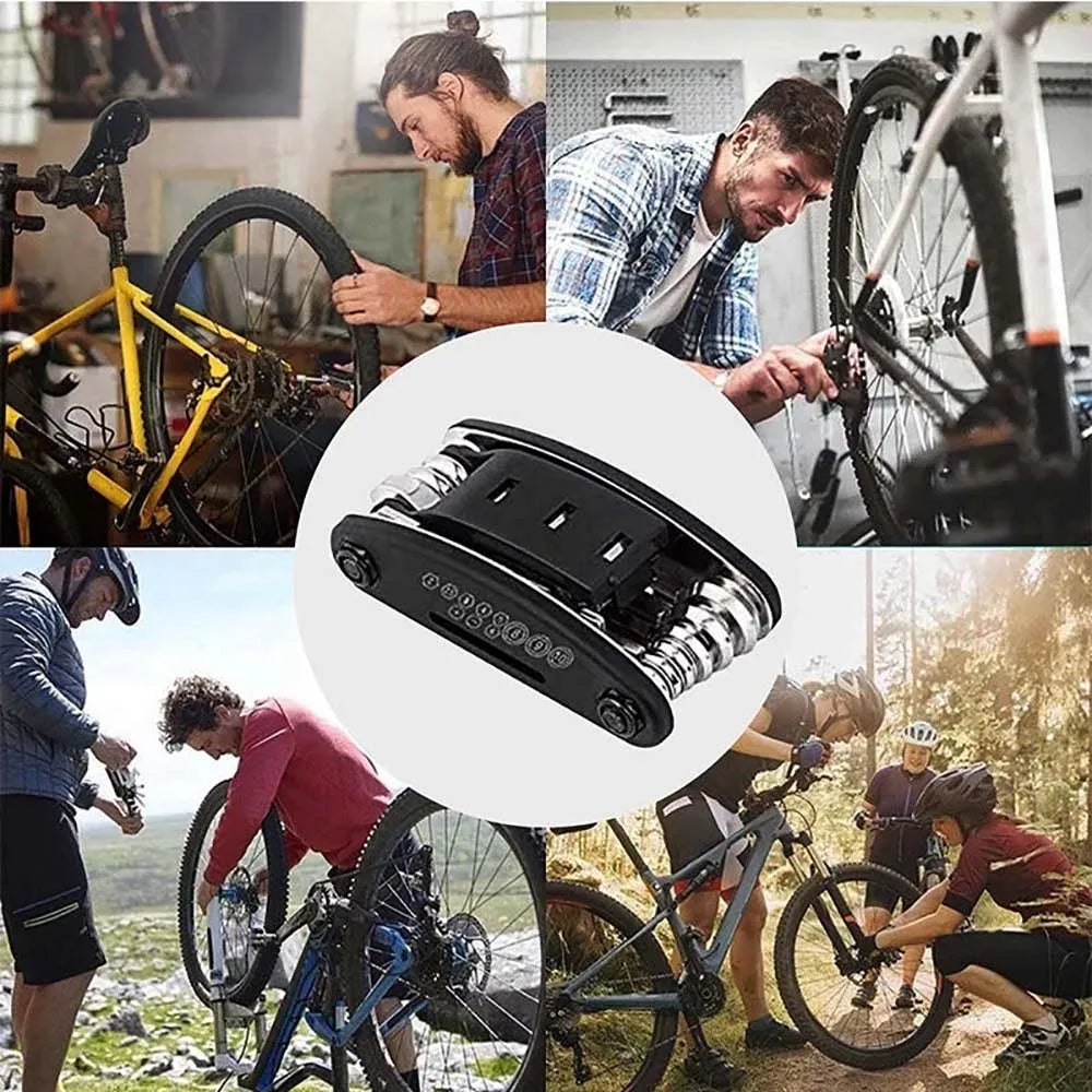 16 in 1 Mountain Bike Portable Socket Multipurpose Wrench Bicycle Multi Tool Screwdriver Motorcycle Bicycle Repair Tools
