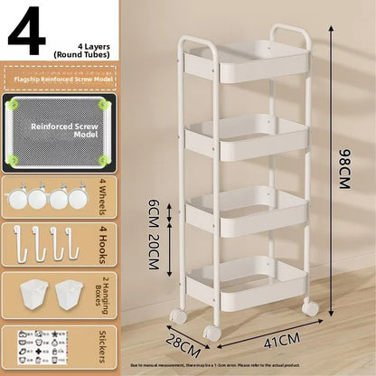 Kitchen Storage Ra Doorstep Drop off Mobile Cart Standalone Floor-Mounted Multi-Functional Organizer for Cooking Utensils