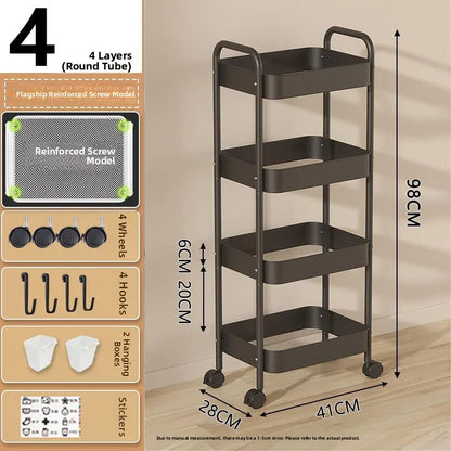 Kitchen Storage Ra Doorstep Drop off Mobile Cart Standalone Floor-Mounted Multi-Functional Organizer for Cooking Utensils