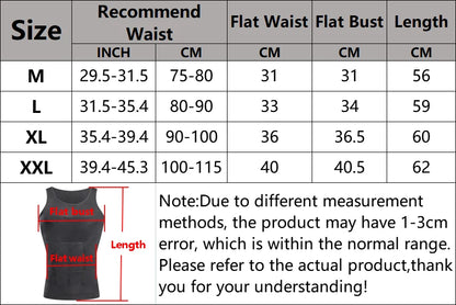 Men's Slimming Vest Body Shaper Chest Belly Compression Shirts Abdomen Waist Trimmer Shapewear Gym Fitness Tank Tops Workout