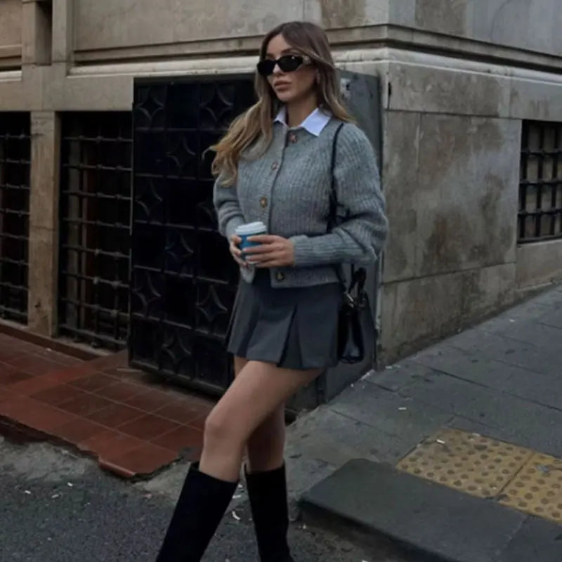 Mooyufon Fashion Women's High Waist Shorts Skirts Pleated Skirt Shorts Women Striped Bermuda Shorts Woman Casual Mini Shorts