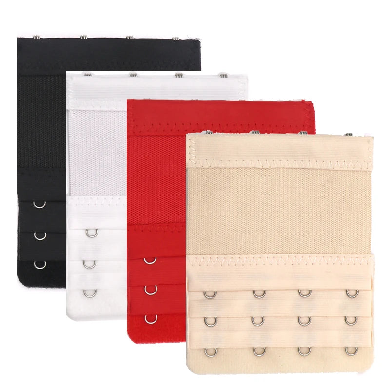 3/4/6/8pcs Bra Extender for Women's Elastic Bra Extension Strap Hook Clip Expander Adjustable Belt Buckle Intimates Accessories
