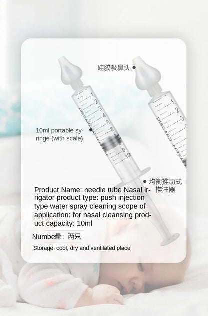 1/2Pcs Needle Tube Baby Nasal Aspirator Syringe Baby Nose Cleaner Rhinitis Nasal Washer Irrigator Baby Nose Washing for Children