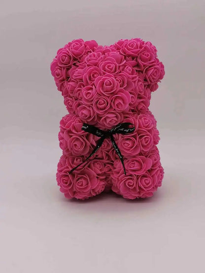 Romantic Valentine's Day Creative Eternal Flower Rose Bear Christmas Gift Rose Bear Hug Bear Wedding Flower Decoration Gift