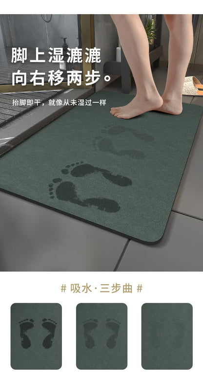 Bathroom Mats Diatomaceous Soft Mats Bathroom Quick Dry Water-absorbing Mats Toilet Non-slip Foot Mats Carpet Door Mats Bath Rug