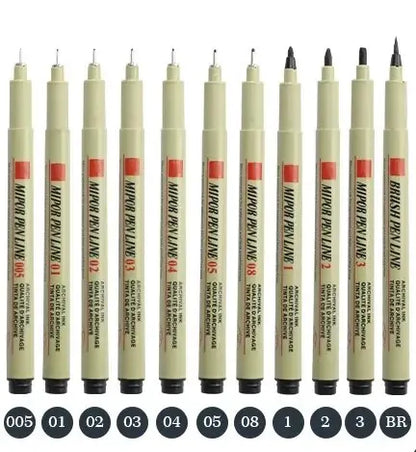 3pcs Manga Markers Needle Pen Art Hand-painted Hook Line Pen Sketch Pens Stationery Set Art School Supplies Art Sakura Pen New