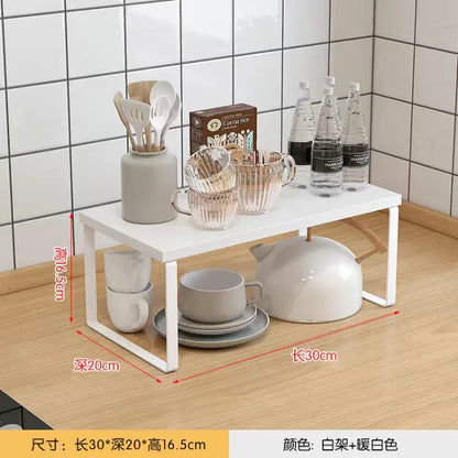 Kitchen Desktop Shelf  Layered Storage Partition Small Racks for Storing Dishes Seasonings Home Storage Holders Organization