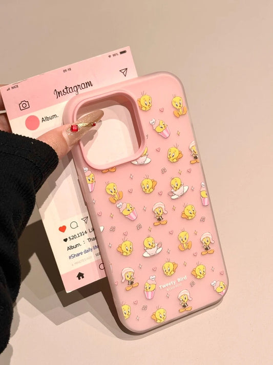 Cute Pink Cartoon Du Girl Phone Case Full Cover with Stand for iPhone 6 pro Max 5 pro 4 Small 3 Women's Anti-Fall Prote...