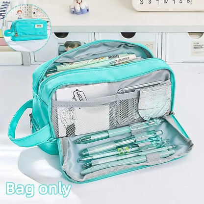 Pencil Bag for School Students with Large Capacity Multi-functional Pen Case Macaron Color Matching Cute Pencil Case
