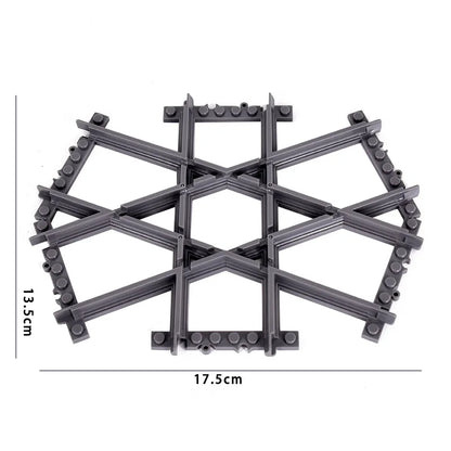 MOC City Train Rail Crossing Flexible Tracks Forked Straight Curved Rails Switch Building Block Bricks Creative DIY Toys