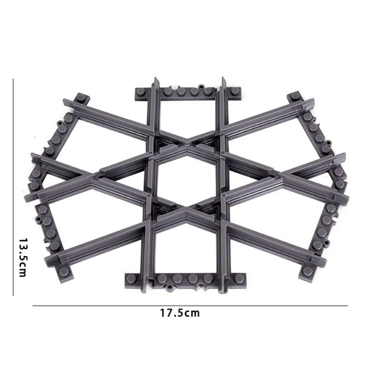 MOC City Train Rail Crossing Flexible Tracks Forked Straight Curved Rails Switch Building Block Bricks Creative DIY Toys