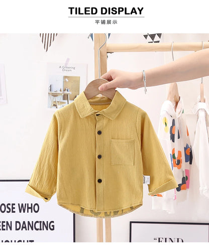 Kids Shirt Clothes Spring Thin Blouses Clothing Infant Boy Striped Cotton Tops 1 2 3 4 Years Kids Long Sleeves Shirt