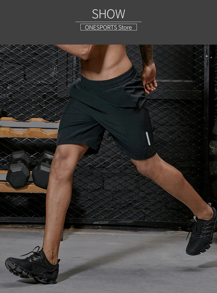 Plus Size Running Shorts Men Loose Dry Fit Basketball Gym Fitness Black Shorts Jogging Workout Athletic Bottom Zipper Pocket