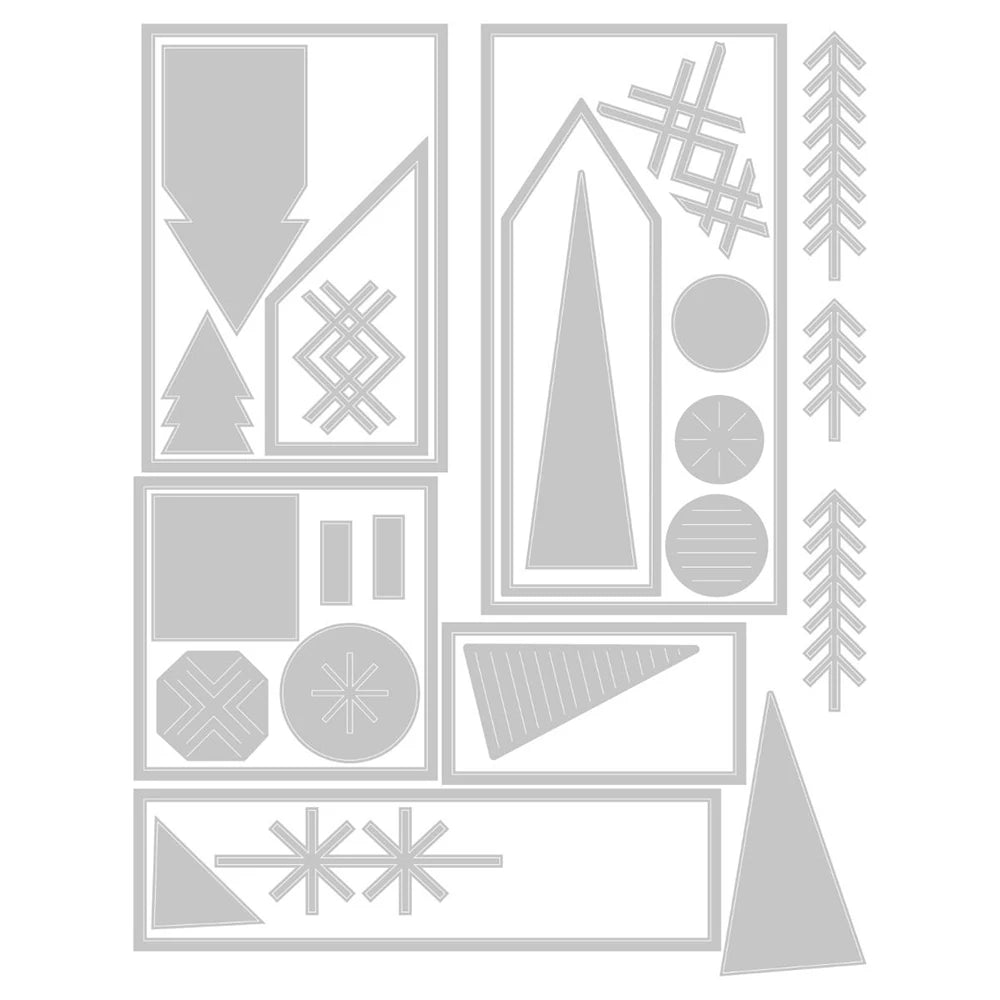 Christmas Tree Cabin Combination Metal Cutting Dies for DIY Scrapbooking Paper Card Craft Decoration Background Album Making