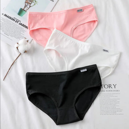 7Pcs/Lot Underwear Women Panties Cotton Plus Size Brief Girls Solid Color Panty Seamless Breath Underpant Ladies Sexy Lingerie