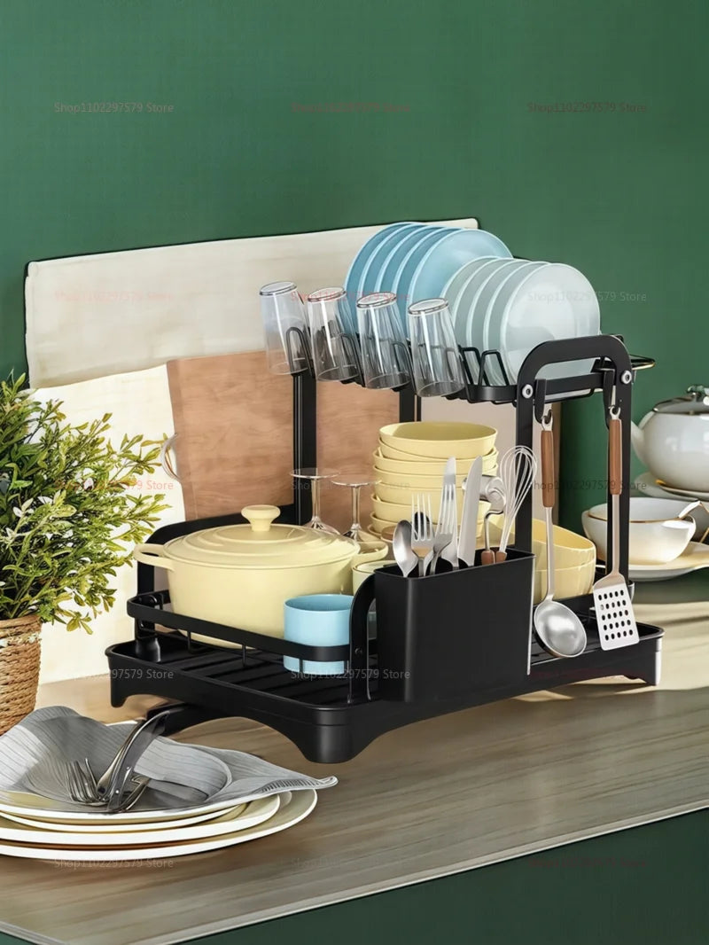Kitchen utensil storage rack, multifunctional drainage rack on the countertop, convenient for storing utensils in the kitchen