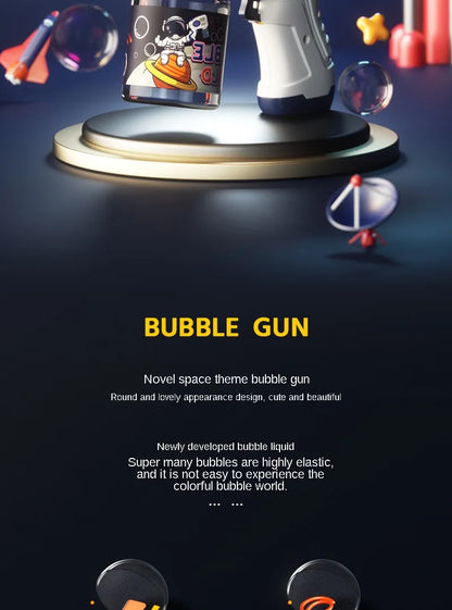 Children Bubble Gun Toy Astronaut Fully Automatic Bubble Machine Bubbles Gun Outdoor Game Fantasy Toy for Boys Girls Gifts