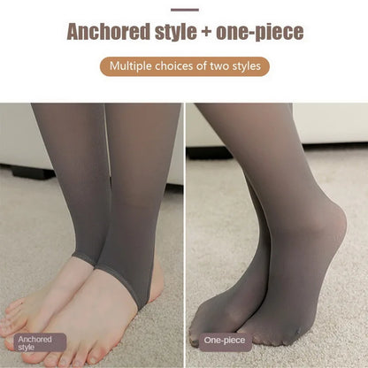 Fleece Thermal Leggings Sexy Translucent Legging Seamless Women High Waist Pantyhose Winter Warm Elasticity Stockings