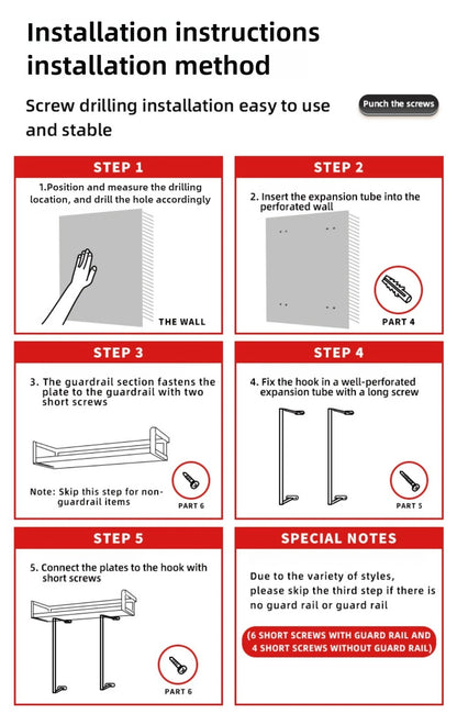 Bathroom Towel Rack Made of Iron and Wooden Wall Mounted Shampoo Shelf Shower Holder Toilet Storage Bar Hardware Accessories