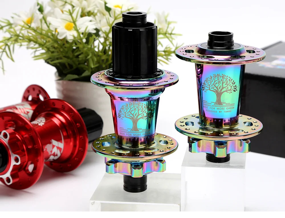 TANKE 120 Click Hub 6 Bearing MTB Mountain Bike Hub Front Rear 28 32 36 Holes QR Thru-axle Exchange Disc Brake Bicycle Hubs HG