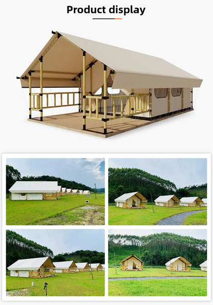 Outdoor Camping Tents, Hotel Camping Bases, Large Wooden House Accommodation, Suitable for Camping, Customizable Large Capacity