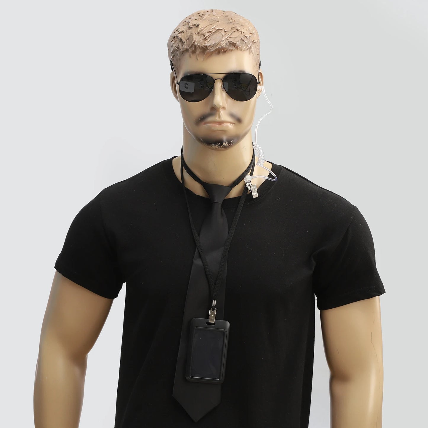 Agent Accessories Set Tie Earplugs Work Brand Glasses Hat Secret Security Service Costume for Teens Adults Cosplay Game Party