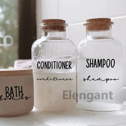 Bathroom Shampoo Body Wash Label Vinyl Sticker Bottle Jar Dispenser Labels Decals Decoration Home Organisation Storage Label