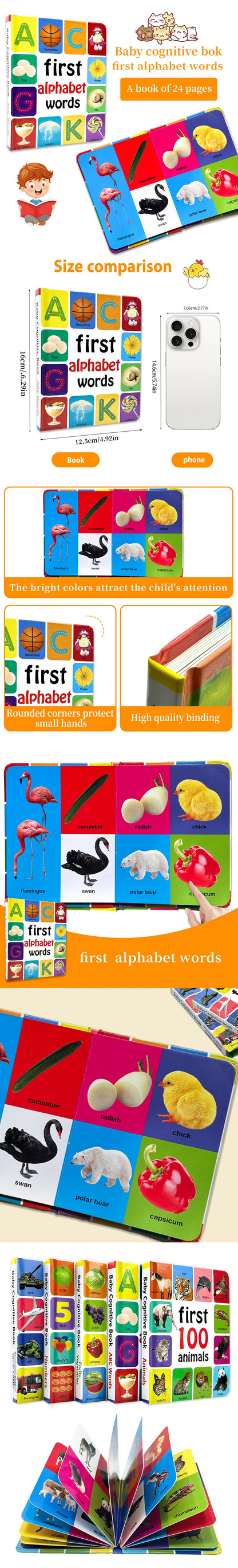 0-2 Years English Children's Cognitive Encyclopedia Enhancing Cognition Children's Early Learning Books Gifts