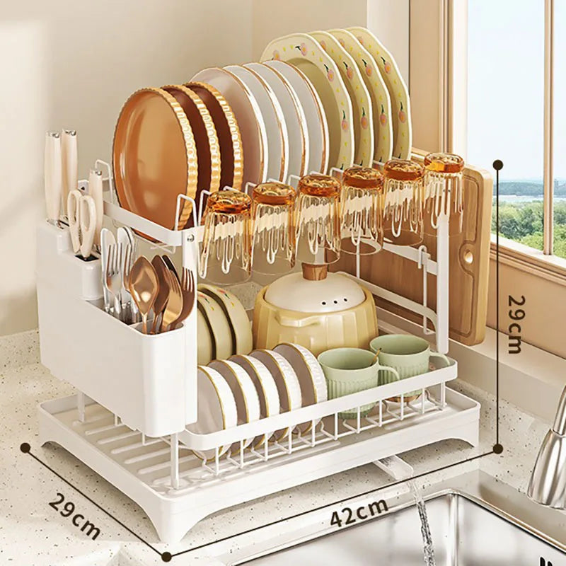Kitchen Drainage Rack Dish Rack Dish Storage Household Chopsticks Knife and Fork Storage Rack Countertop Bowl Drying Shelf