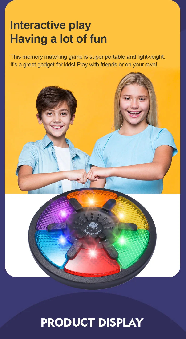 Memory Game Machine Handheld Electronic Memory Game with Light and Sound Puzzles Creative Interactive Game Toys Memory Training