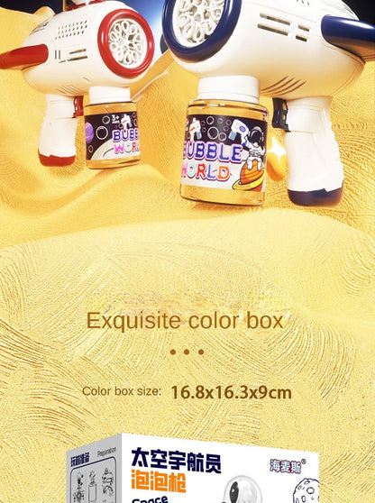 Children Bubble Gun Toy Astronaut Fully Automatic Bubble Machine Bubbles Gun Outdoor Game Fantasy Toy for Boys Girls Gifts