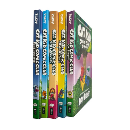 5 Books/set Original Popular Cat Kid Comic Club Books The Adventures of  Dav Pilkey Cat Kid Comic ClubEnglish Novel Books