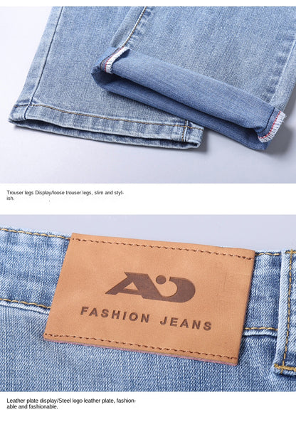 2024 Thin or Thick Material Slim Fit Men's Luxury Classic Style Men Jeans Business Stretch Denim Male Trousers Clothing