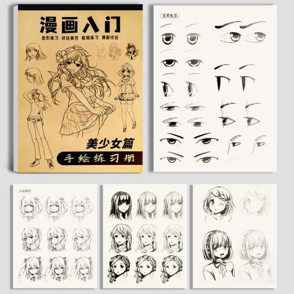 Comics Girl Boy Anime Hand Drawn Book Novice Zero Basic Practice Manga Sketching Tutorial Drawing Tracing Comics Line Draft Book