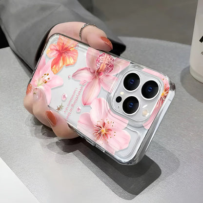 Transparent Cover Phone Case For iPhone 16 15 Pro Max 14 13 12 11 XS X XR 7 8 Plus SE2 Feshon Flowers Pattern