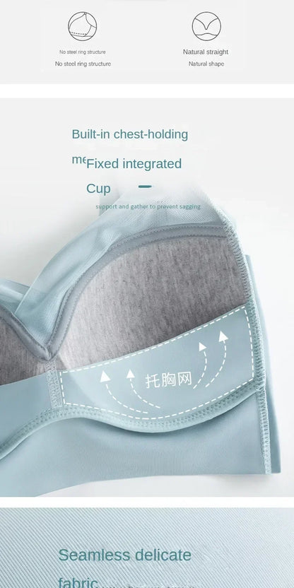 Soft Support Seamless Underwear Comfortable Gathering No Steel Ring Collection Light Thin Breathable Bra Style