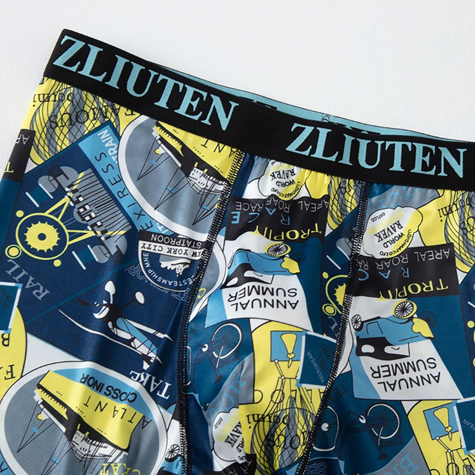 5/10 Pack Multi-size Teenagers To Adults Men's Boyshort Leisure Sports Joker Elastic Waist Long Men's Underwear Can Be Parent-ch