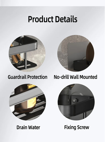 Bathroom Shelf Bathroom Towel Rack Shelves Wall Shower  Shampoo Rack No Drill Shelf Bathroom Tripod Storage Rack