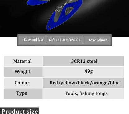 Fishing Lure Plier Scissors Return Spring Latch Bend Design Comfortable Handle Needle Nose Pliers Eagle Nose Pliers Orange