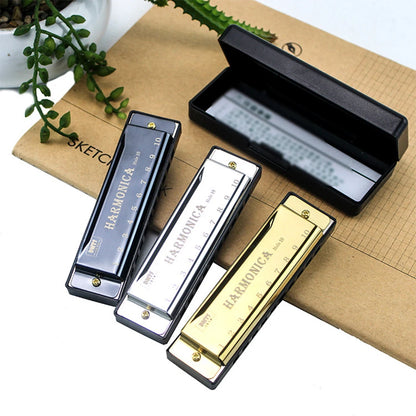 Harmonica Key of C 10 Hole Chromatic Harmonica C with Case for Beginner Gift with Case