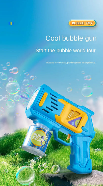 Children Bubble Gun Toy Astronaut Fully Automatic Bubble Machine Bubbles Gun Outdoor Game Fantasy Toy for Boys Girls Gifts